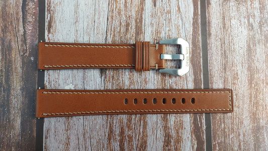 Brown Italian Veg Tanned Buttero Leather Strap