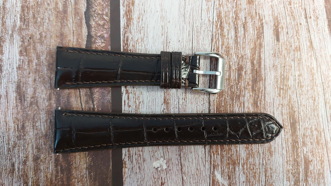 Brown Full Grain Crocodile Leather Strap For Omega seamaster 300 heritage Watch
