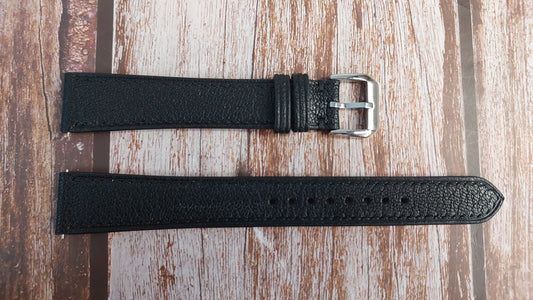 Black Alran Goat Leather Strap For Swiss Army Watch