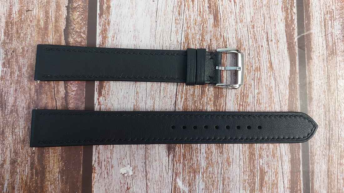 Black Swift Leather Strap For Timex Weekender Xl Watch