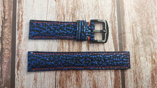 Blue Full Grain Shark Skin Leather Strap