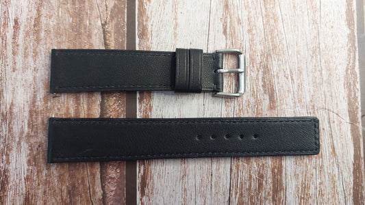 Black Swift Leather Strap For Citizen E820 eco drive Watch