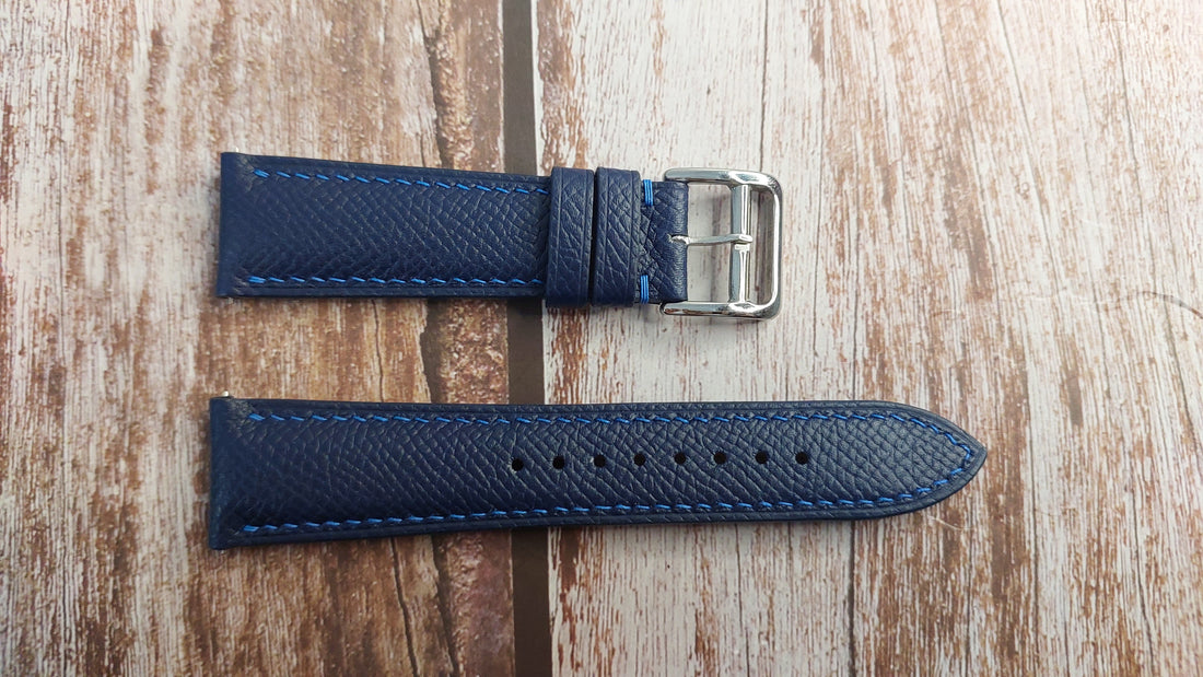 Navy Epsom Leather Strap For Tudor 1926 39 mm steel case Opaline and blue dial Watch