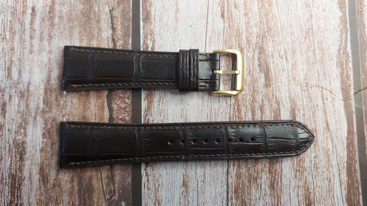 Brown Full Grain Crocodile Leather Strap