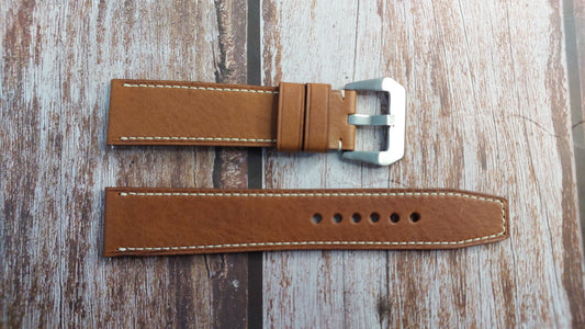 Brown Italian Veg Tanned Minerva Leather Strap For TW Steel VS120 Watch