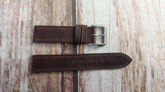 Dark Brown Badalassi Wax Leather Strap For Panerai Radiomir 574 Watch