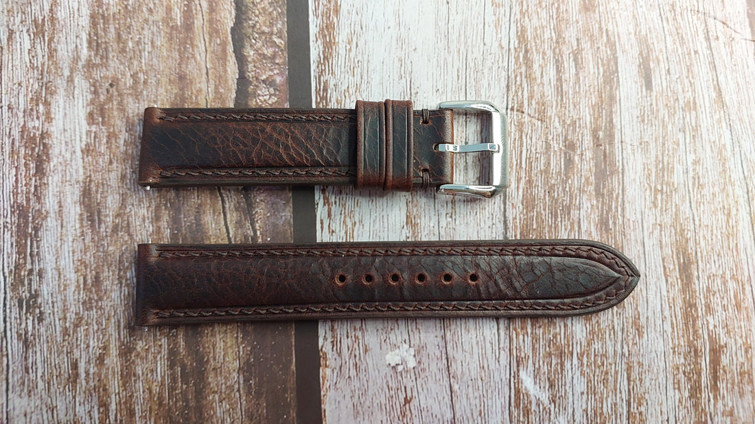 Dark Brown Badalassi Wax Leather Strap For Seiko Alpenist 1959 Recreation Watch