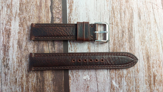 Dark Brown Badalassi Wax Leather Strap For Seiko Alpenist 1959 Recreation Watch