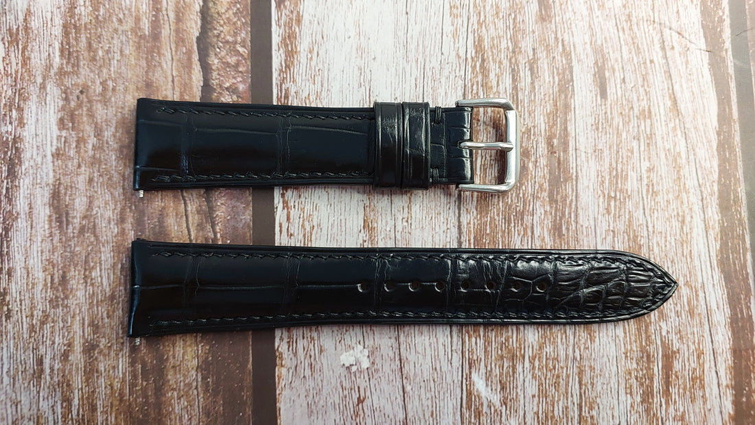 Black Full Grain Crocodile Leather Strap For BAUME & MERCIER Men's Swiss Classima Watch 40mm M0A10323