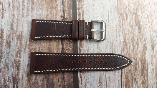 Dark Brown Badalassi Wax Leather Strap For Panerai Radiomir 574 Watch