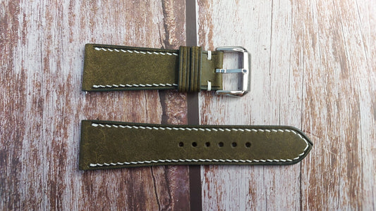 Dark Green Maya Leather Strap For Panerai Radiomir 574 Watch
