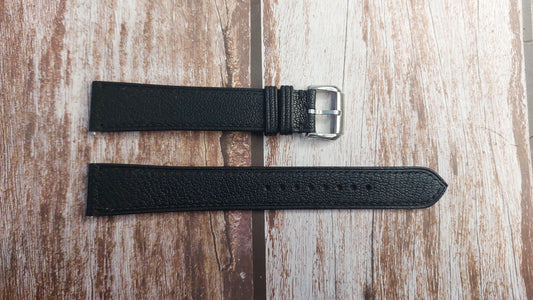 Black Alran Goat Leather Strap For Tissot Seastar 1000 Watch