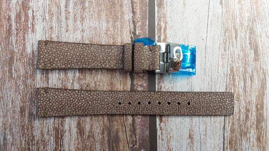 Brown Full Grain Stingray Leather Strap For Tissot Le Loche Watch