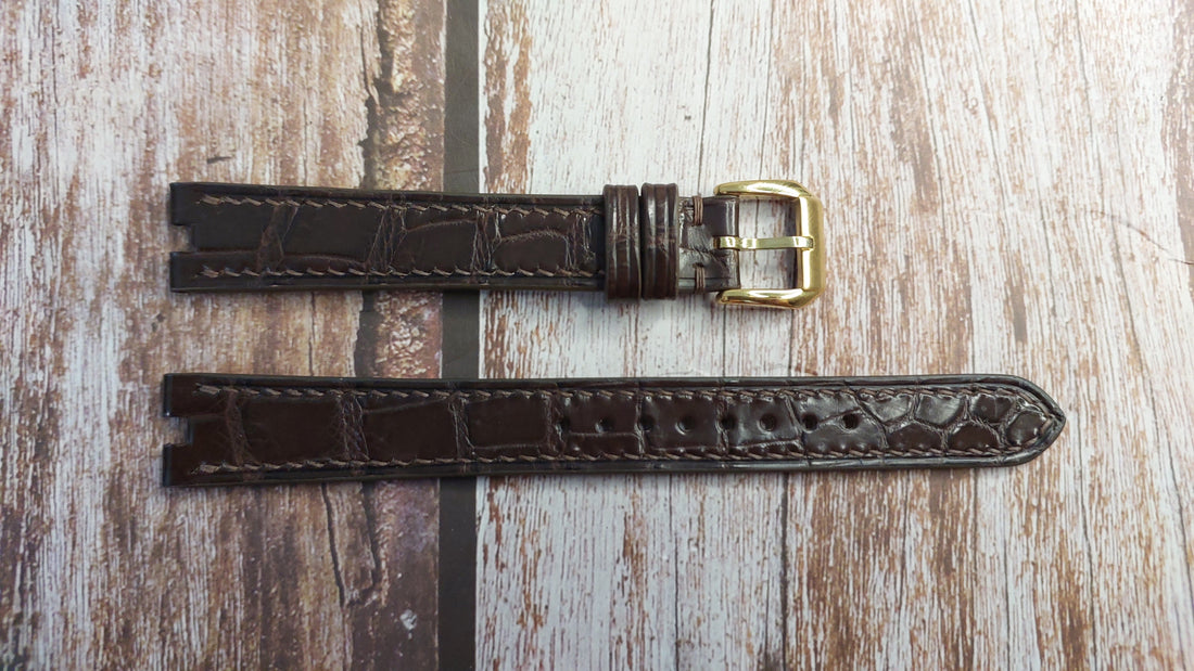Brown Crocodile Leather Custom Notched Strap