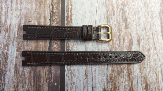 Brown Crocodile Leather Custom Notched Strap
