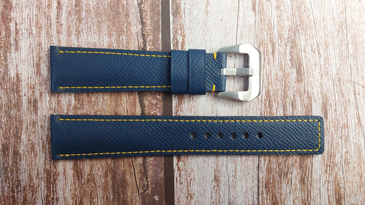 Navy Epsom Leather Strap For Citizen Blue Angels Navihawk Watch