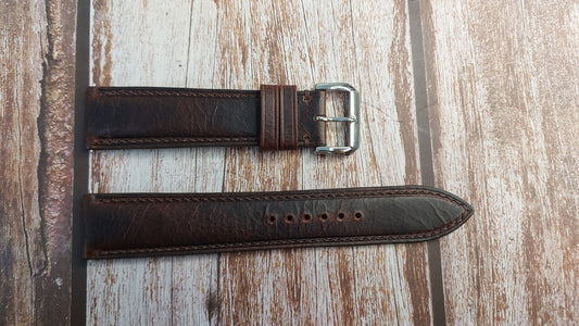 Dark Brown Badalassi Wax Leather Strap For Sugess Homage Watch