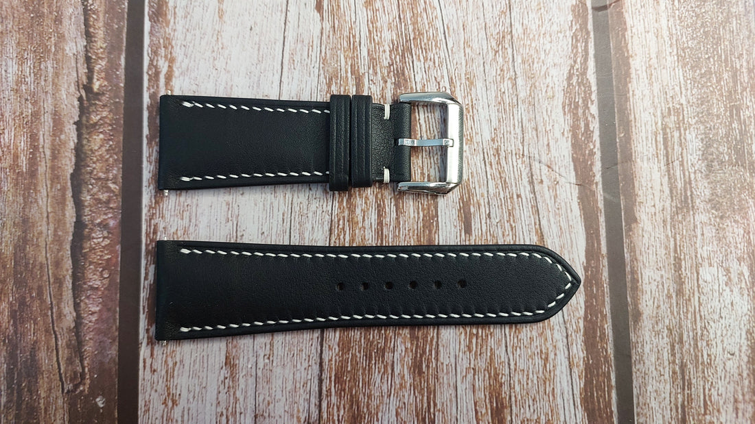 Black Swift Leather Strap For Panerai Luminor Marina 1312 (44mm) Watch