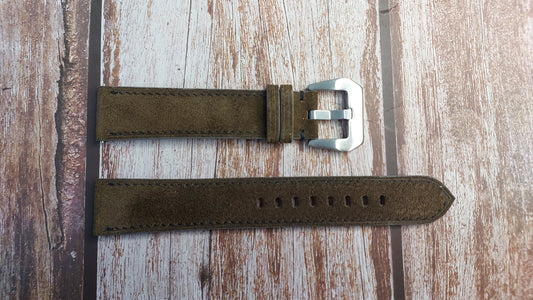 Dark Gray Suede Leather Strap