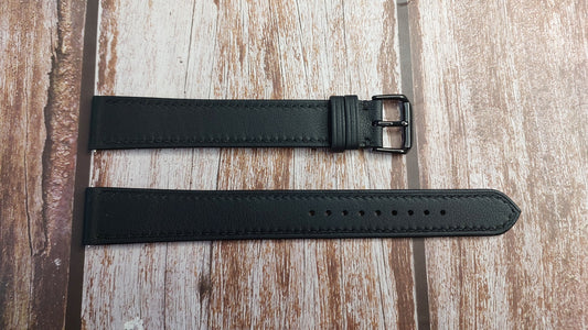 Black Swift Leather Strap For Galaxy Watch 5 Pro