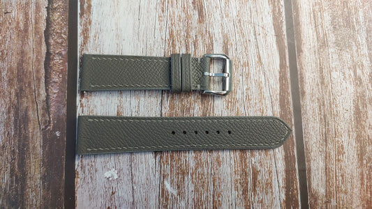 Gray Epsom Leather Strap For Timex Watch