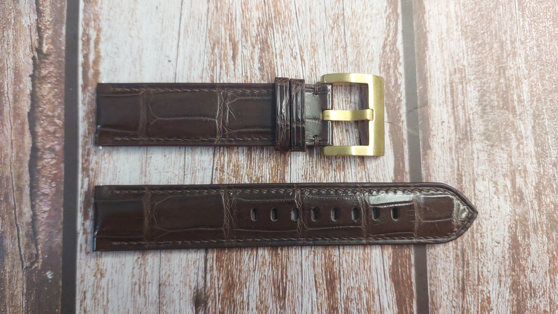 Brown Full Grain Crocodile Leather Strap