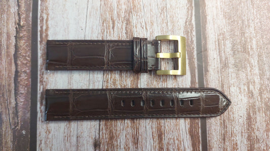 Brown Full Grain Crocodile Leather Strap