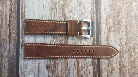 Cognac Badalassi Wax Leather Strap For TW Steel VS120 Watch