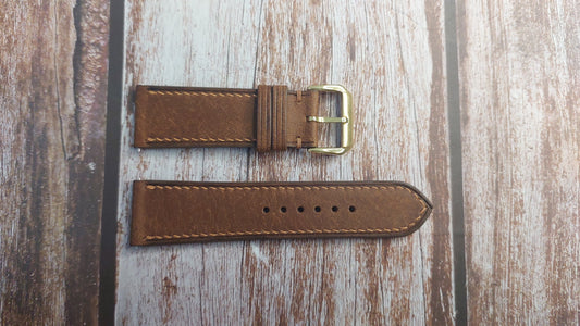 Whisky Maya Leather Strap For Orient Black Kamasu Watch