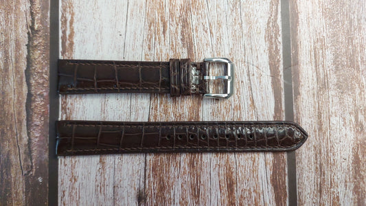 Brown Crocodile Full Grain Leather Strap For Seiko Watch