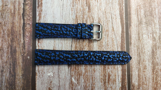 Blue Full Grain Shark Skin Leather Strap