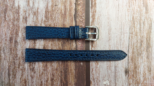 Navy Dolaro Leather Strap For Tourneau gold tank look woman's Watch