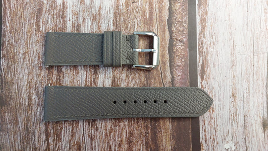 Gray Epsom Leather Strap For Timex Watch