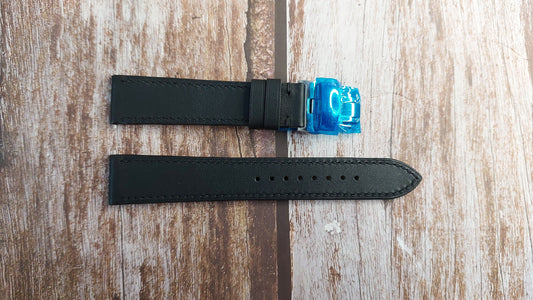 Black Swift Leather Strap For Hamilton American Classic Intra-matic Auto Chrono Automatic Watch