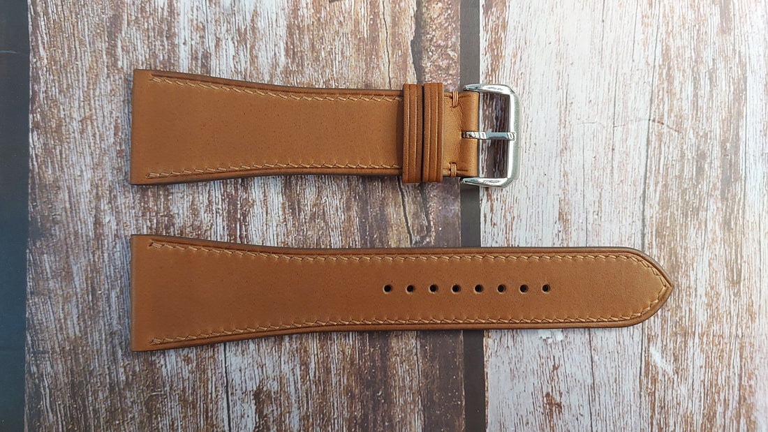 Brown Barenia Leather Strap For Tag Microtimer Watch