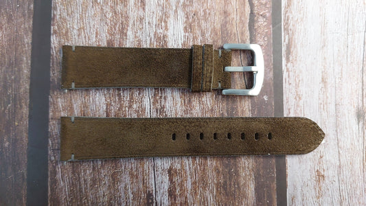 Dark Gray Suede Leather Strap For Magrette Moana Pacific Waterman GMT Watch