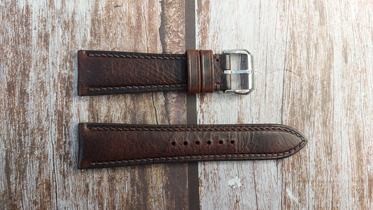 Dark Brown Badalassi Wax Leather Strap For Panerai Luminor Due Watch