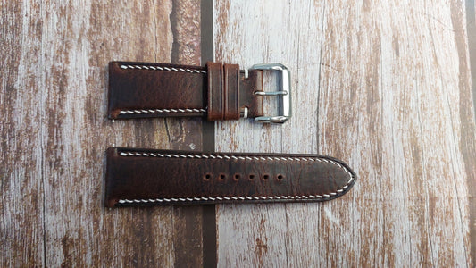 Dark Brown Badalassi Wax Leather Strap For  Panerai Luminor 1312 Watch
