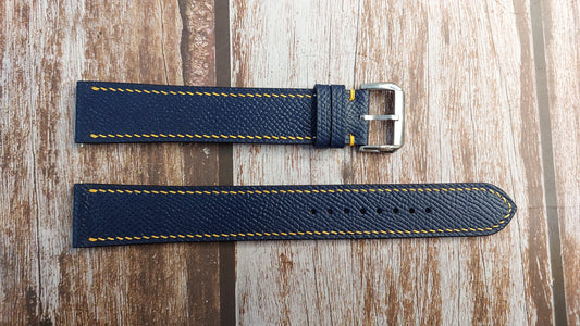 Navy Epsom Leather Strap For Depancel Series P Off-road Blue Watch