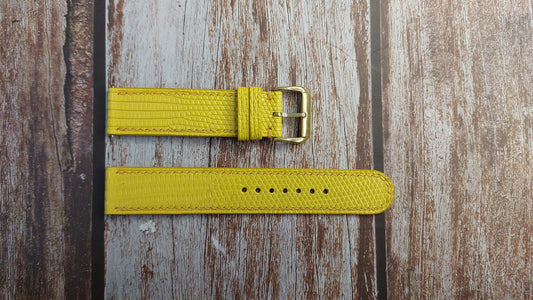 Yellow Full Grain Lizard Leather Strap