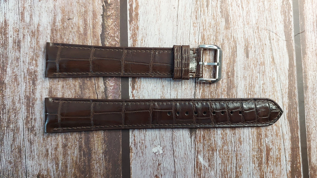 Brown Full Grain Crocodile Leather Strap For Citizen Eco Drive Watch