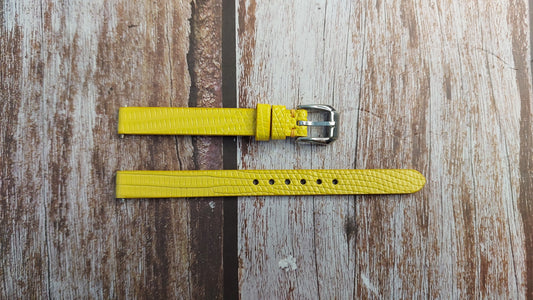 Yellow Full Grain Lizard Leather Strap