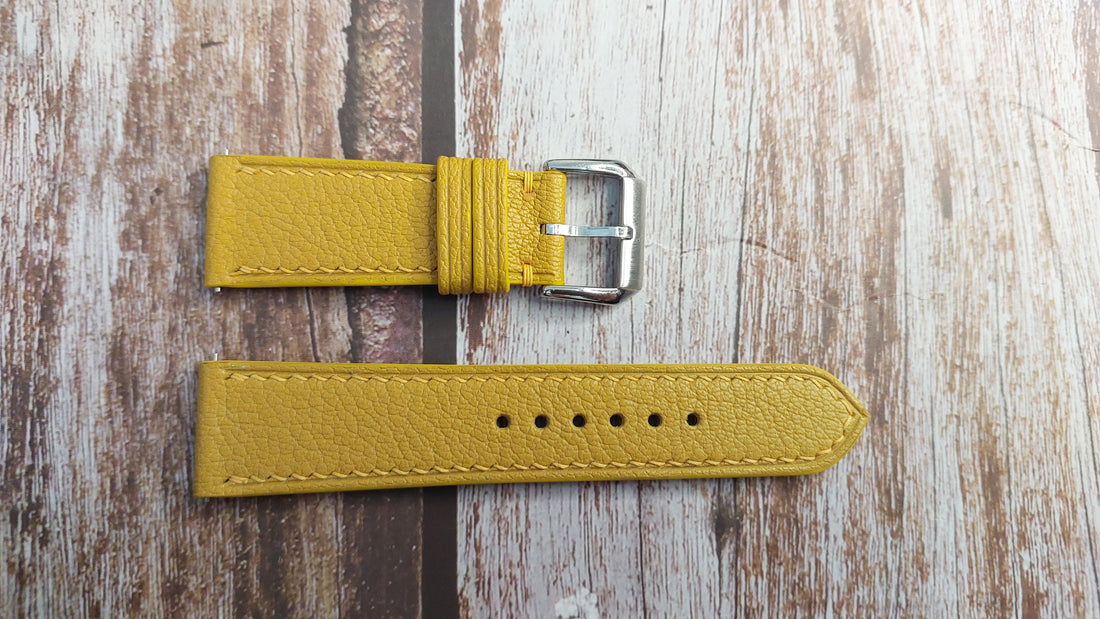 Yellow Alran Goat Leather Strap For Streamline (brand) Watch