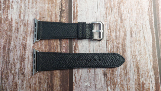 Black Epsom Leather Strap For Apple Watch Series 8 (45mm)