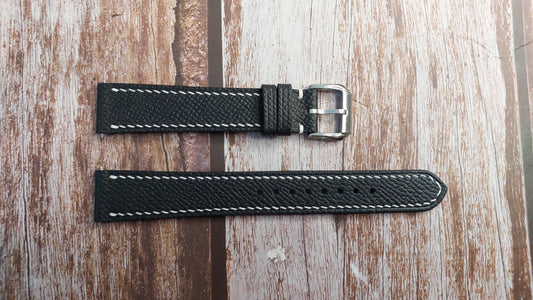 Black Epsom Leather Strap For Bell & Ross BR WW1 96 5 Watch