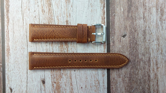 Cognac Badalassi Wax Leather Strap