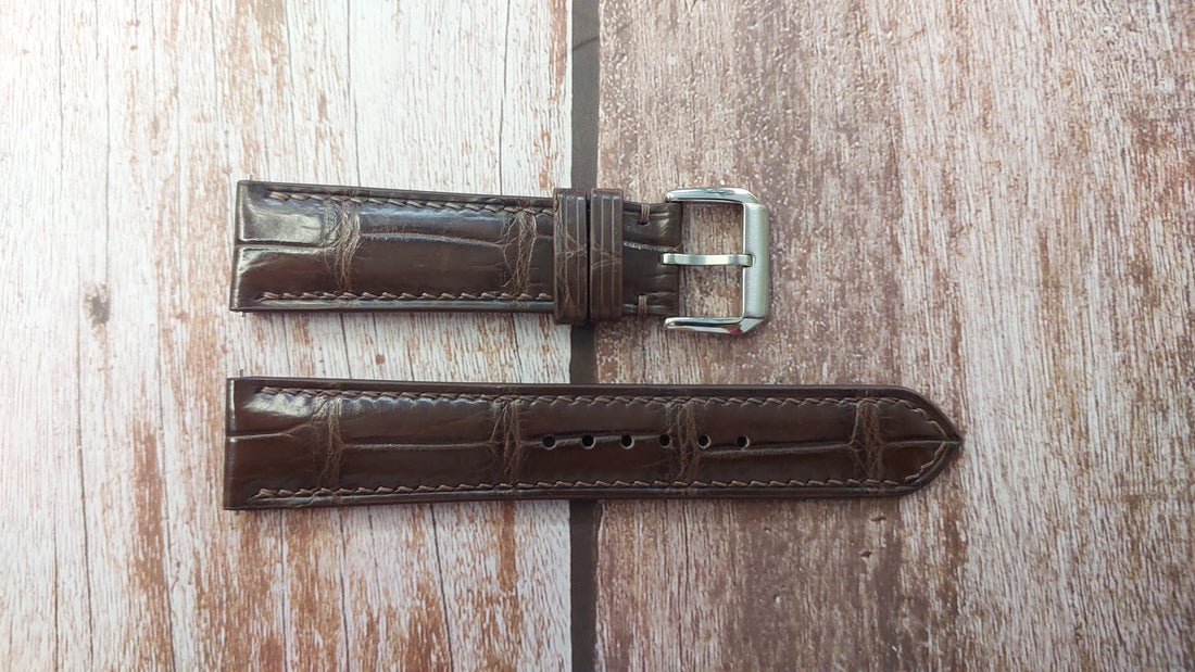 Brown Full Grain Crocodile Leather Strap