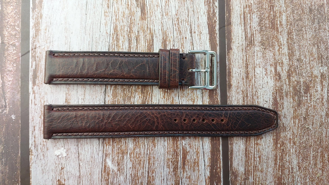 Dark Brown Badalassi Wax Leather Strap For Seiko Alpinist Watch