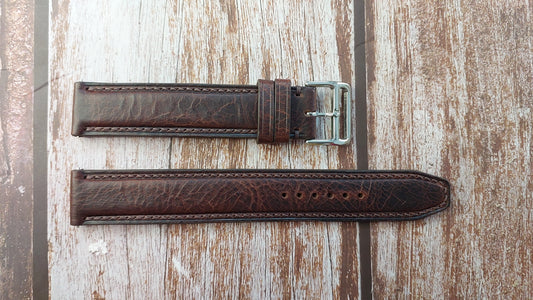 Dark Brown Badalassi Wax Leather Strap For Seiko Alpinist Watch