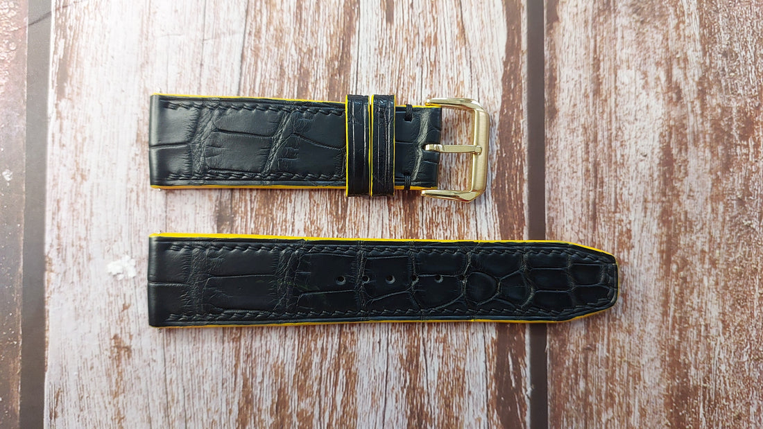 Black Full Grain Crocodile Leather Strap For CigaDesign Z series Watch